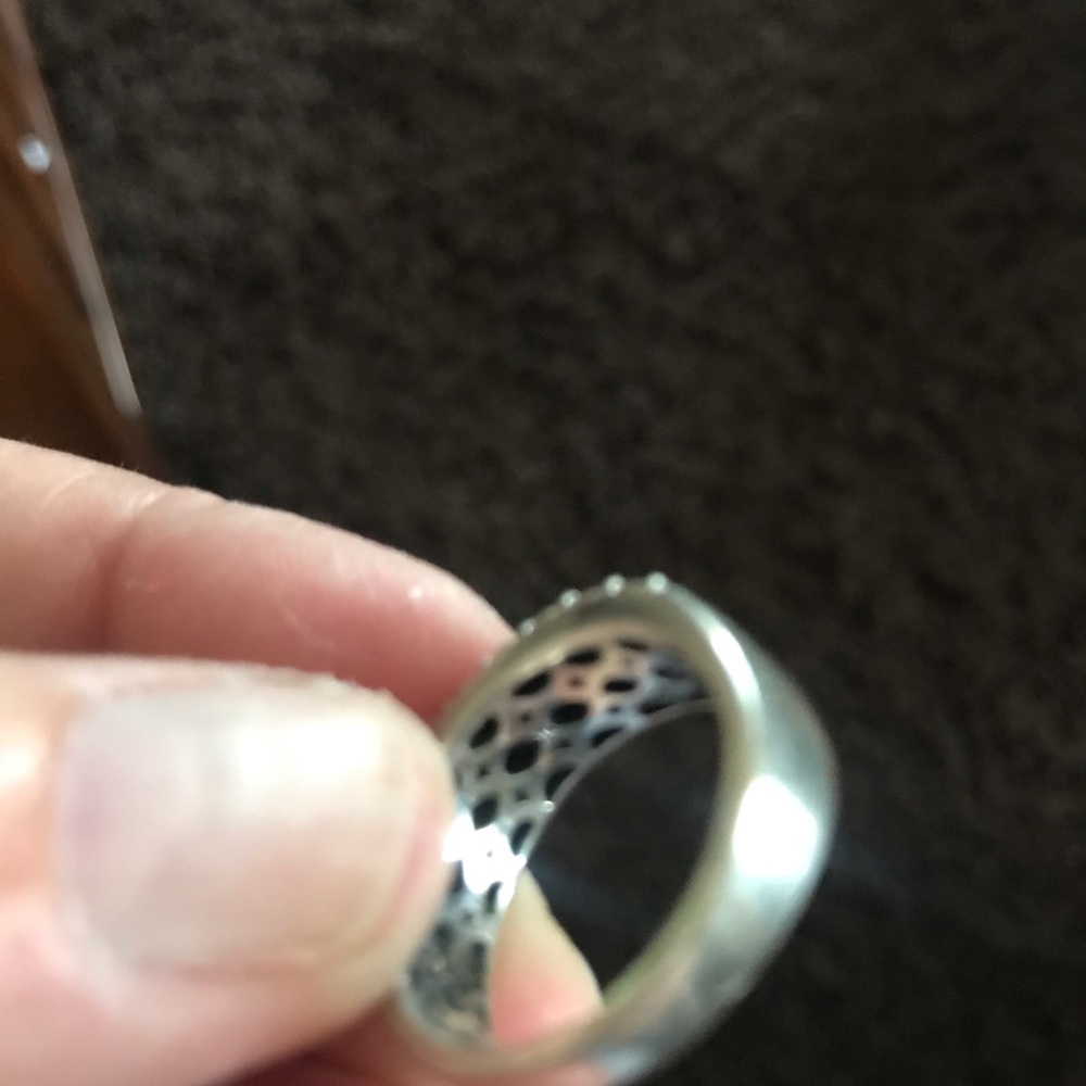 Sterling silver wide pave ring💙 - Picture 2 of 7